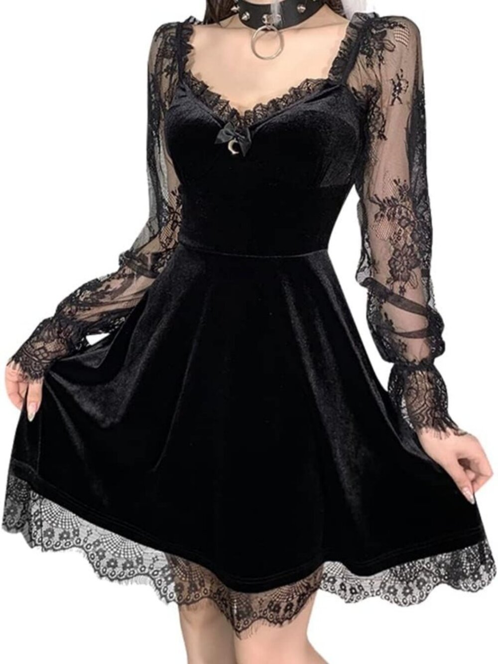 Gothic Lace Dress for Women | Vintage Grunge Punk Casual Cocktail Cosplay Outfit
